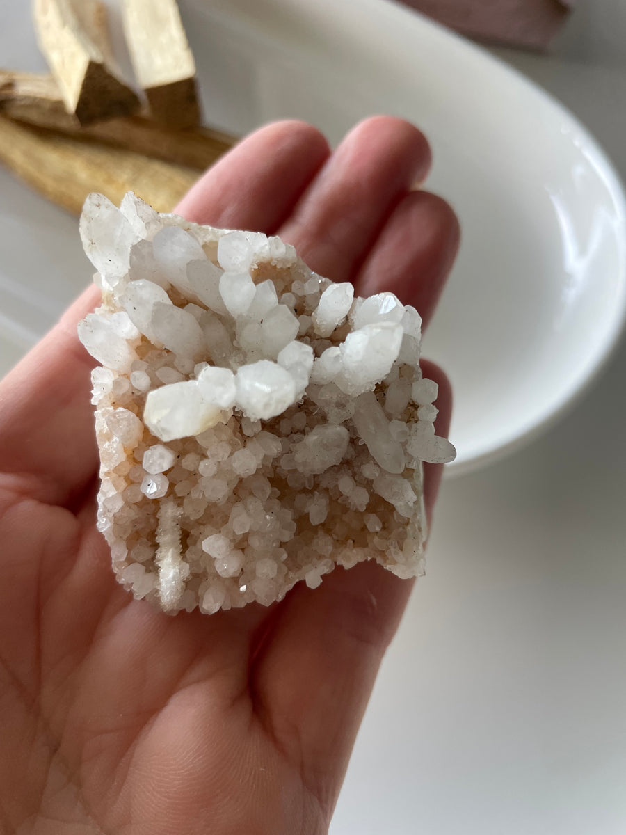 White Aragonite - Cluster