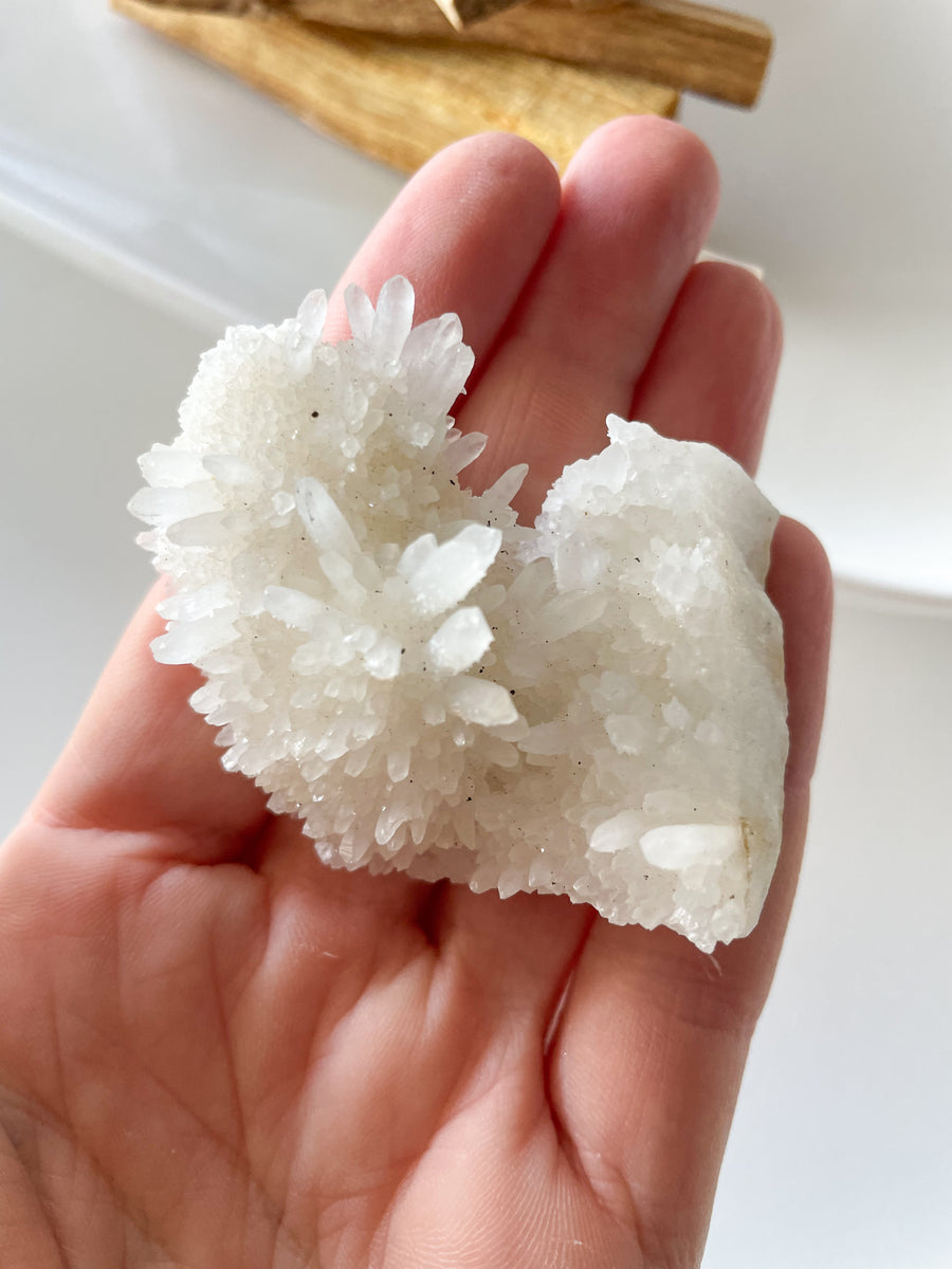 White Aragonite - Cluster