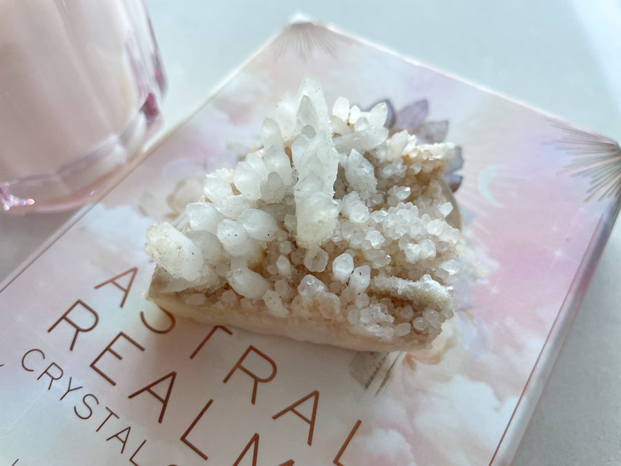 White Aragonite - Cluster