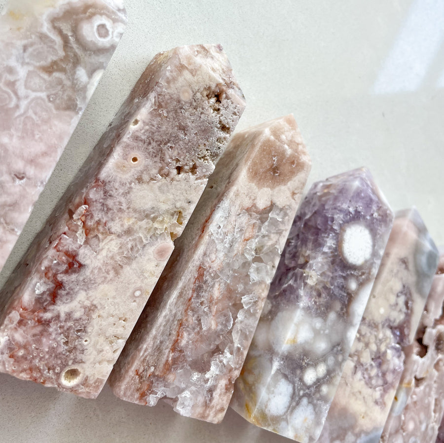 Pink Amethyst Flower Agate - Point Tower